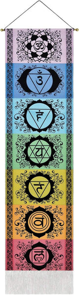 Tapiserie yugarlibi set agataturi chakra meditatie yoga trippy Casa - Accesorii si Decoratiuni Naty Shop Negru 130L X 32.5B Cm