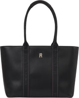 Tommy Hilfiger Th Logotape Tote Aw0aw17198 Tote Bag Genti Femei Naty Shop Negru (negru)