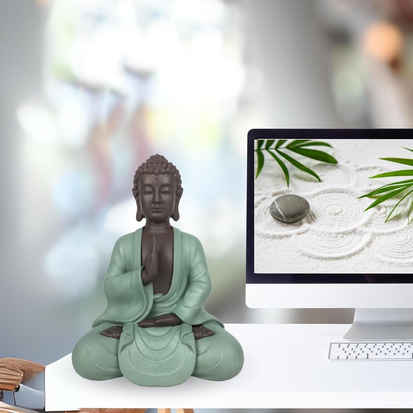 Zen Arôme SBM5 Statuie Zen Bodhi, verde/maro, 20 cm înălțime Statuete si sculpturi Naty Shop