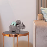 Zen'Light Statue Buddha Bonze Sleeping on Elephant - Atmosferă Zen în spațiul tău sacru - frumoasă figură de bun augur -H 9.5 cm, Brown & Green Statuete si sculpturi Naty Shop