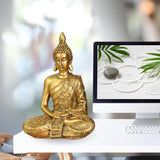 Zen'Light - Statuetă cu cap de Buddha Sanci - Decorațiune pentru Zen, meditație și feng shui - Cadou pentru o atmosferă relaxantă și spirituală - Statuie de Buddha - Înălțime: 18 cm - Culoare: auriu Statuete si sculpturi Naty Shop